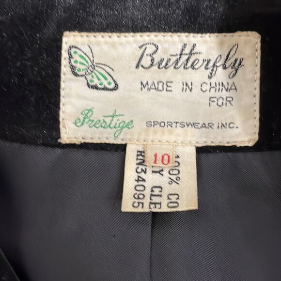 Vintage 70's Butterfly Prestige Velvet Blazer in Black - Picture 5 of 5